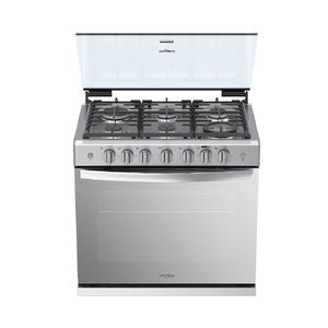 Estufa de Piso Whirlpool Xpert Flamma WFR5100S Gas 6 Quemadores 30 Pulgadas Gris