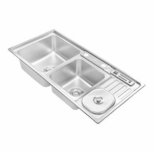 Tarja para Empotrar Axcent BELLA PLUS Doble Tina y Escurridor 16 x 45 x 93 cm