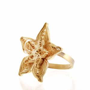 ANILLO DE FLOR DE 5 PETALOS GDE