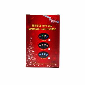 SERIE DE 100F LED DIAMANTE COLOR CABLE VERDE