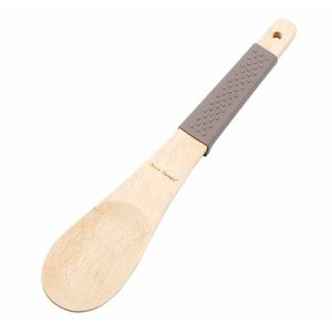 CUCHARA PARA ENSALADA, MADERA Y SILICÓN, 1 PIEZA