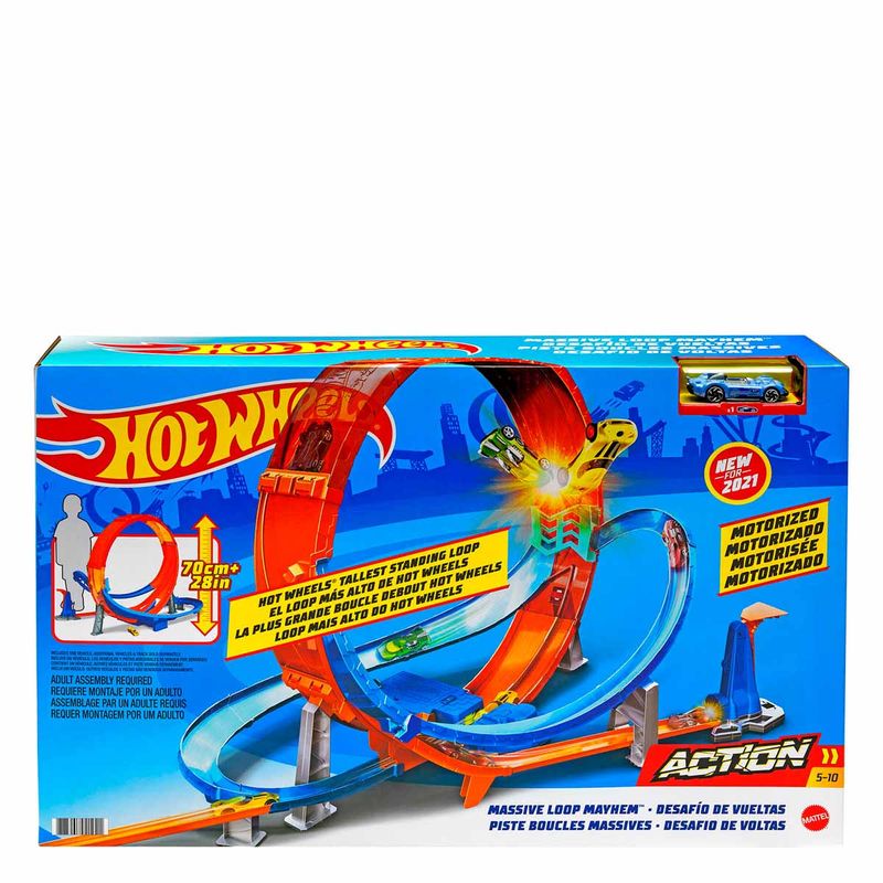Pista Hot Wheels Massive Loop Mayhem Action, Desafío de Vueltas