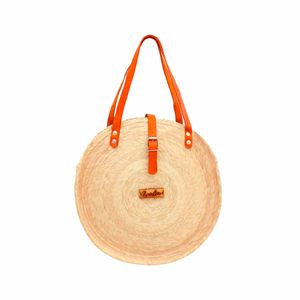 Bolsa Anida Para Dama Redonda Asa de Piel