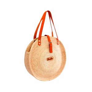 Bolsa Anida Para Dama Redonda Asa de Piel