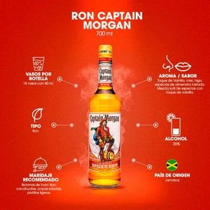 Ron Captain Morgan Spiced Rum 700ml.
