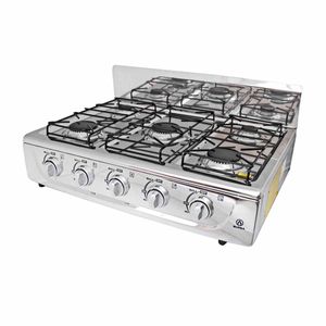Parrilla de Gas Supra 5 Quemadores de Sobreponer Gris