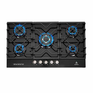 Parrilla de Gas Supra 5Q-TG-87 de Empotrar 5 Quemadores Negro
