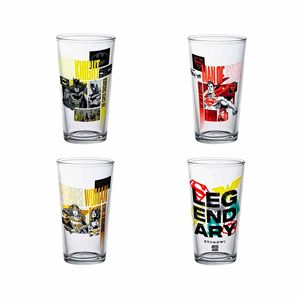 SET EXCLUSIVO DE 4 VASOS DE CRISTAL 2 - DC COMICS - JUSTICE LEAGUE