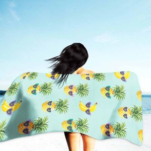 TOALLA DE PLAYA ESTAMPADO PIÑAS Y BANANAS 75 X 150 CM