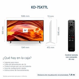 TELEVISOR LED SONY 4K HDR X1 GOOGLE TV 77L 75"