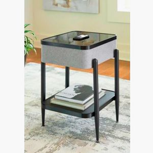MESA AUXILIAR JORVALEE A400050  CARGA INALAMBRICA NEGRO