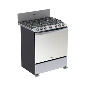 Estufa de Piso Whirlpool 6 Quemadores Eléctrico 76 cm Gris Inox