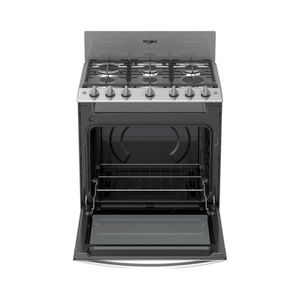 Estufa de Piso Whirlpool 6 Quemadores Eléctrico 76 cm Gris Inox