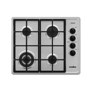 Parrilla de Gas Mabe PMI6055PF0 de Empotrar 4 Quemadores Gris Inox