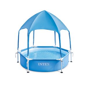 Piscina Hexagonal Desmontable CANOPY METAL FRAME Intex con Techo Estructura Sin Bomba 1.83m X 38cm  Para Mayores de 3 Años