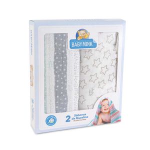 SET DE SABANAS DE MUSELINA PARA RECIEN NACIDO BABY MINK