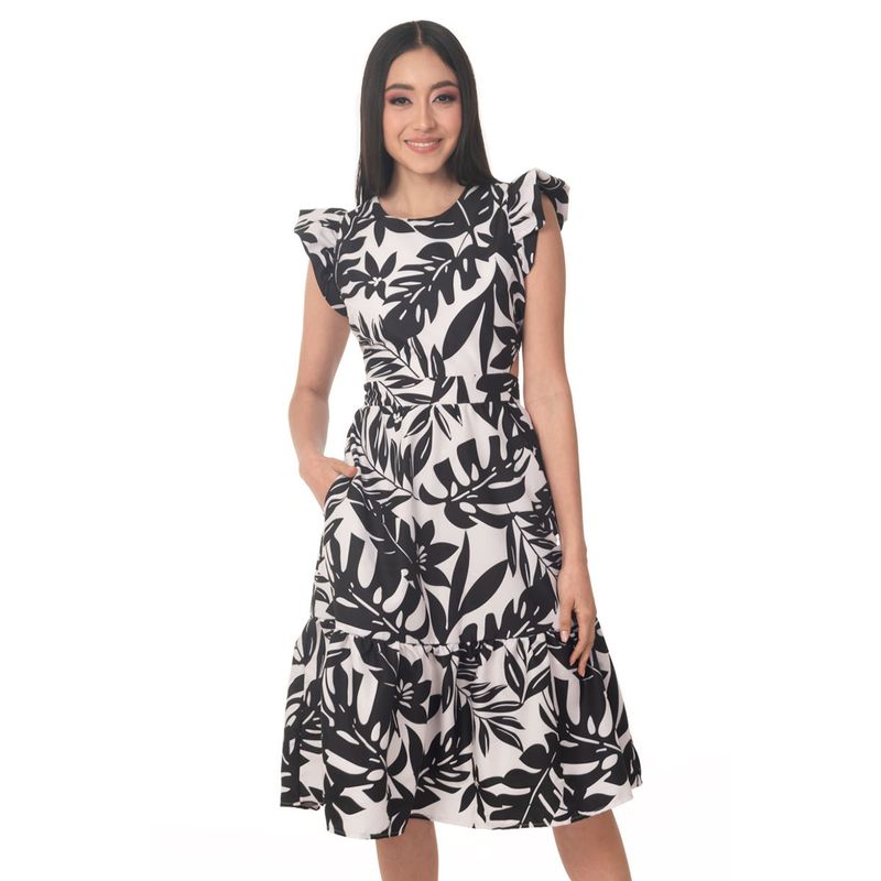 VESTIDO CASUAL MIDI MANGA CORTA Gran Chapur