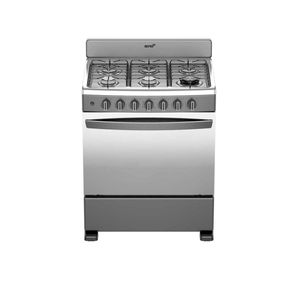 Estufa Acros De 6 Quemadores Encendido Eléctrico Con Copete 76 CM Gris Inox