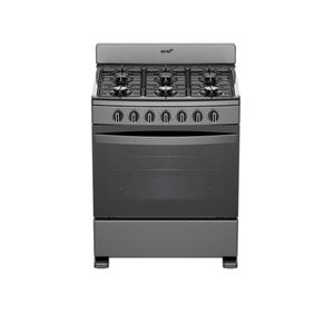 Estufa de Piso Acros AFR2000G Gas 6 Quemadores 30 Pulgadas Gris Inox