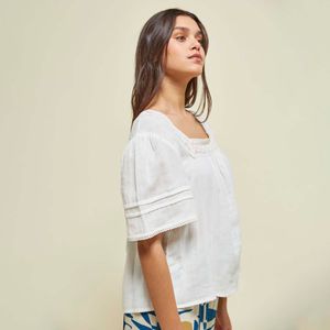 BLUSA CASUAL CROP MANGA CORTA