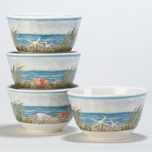JUEGO DE 4 TAZONES 6" MELAMINA SEACOAST