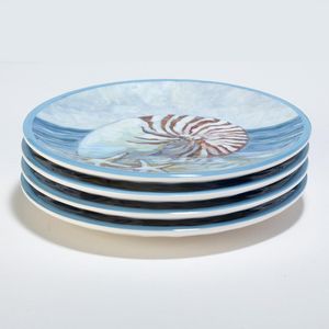 JUEGO DE 4 PLATOS PARA CANAPÉS MELAMINA 6" SEACOAST