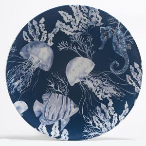 PLATO SERVICIO REDONDO MELAMINA HEAVY WEIGHT 14" SEA LIFE