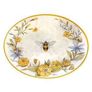 PLATON OVALADO MELAMINA HEAVY WEIGHT 18" X 13.5" BEE SWEET