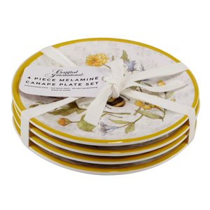 JUEGO DE 4 PLATOS PARA CANAPÉS MELAMINA 6" BEE SWEET