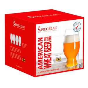 JUEGO  DE 4 VASOS DE CERVEZA BLANCA CLASICA