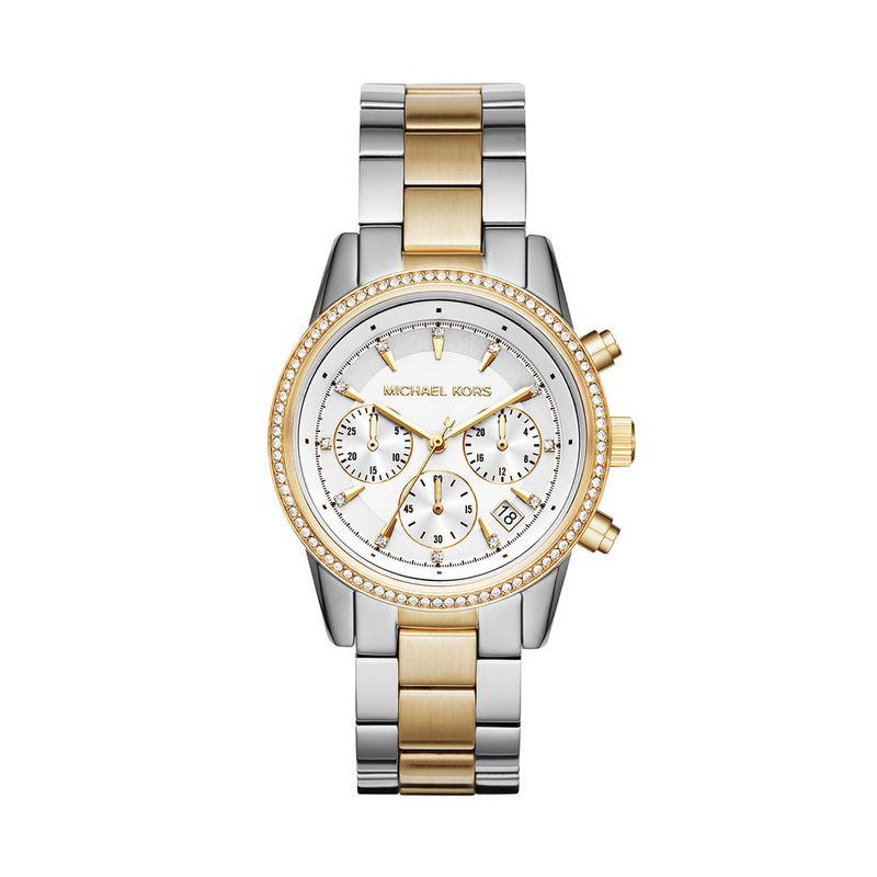 RELOJ MICHAEL KORS DAMA,EXTENSIBLE ACERO COMBINADO,CARATULA PLATA