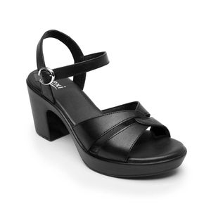 SANDALIA DE TACON CASUAL EN PIEL