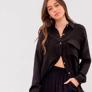 BLUSA CAMISERA CASUAL MANGA LARGA