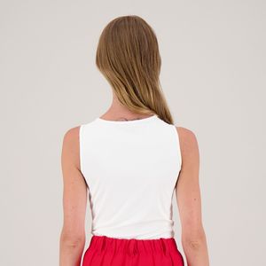 Blusa Sin Manga Sisada Cuello Medio Blanco