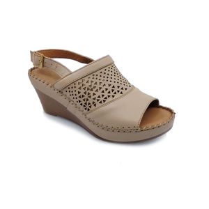 SANDALIA DE PLATAFORMA CASUAL EN PIEL