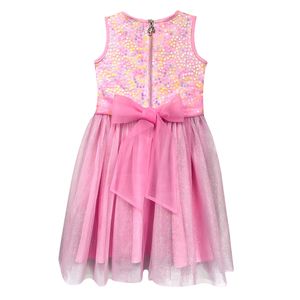 VESTIDO S/M LENTEJUELA CON APLIQUE