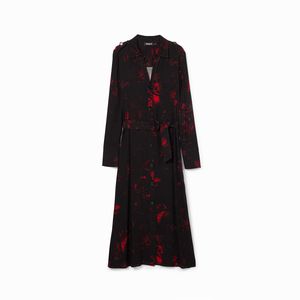 VESTIDO CASUAL MIDI MANGA LARGA