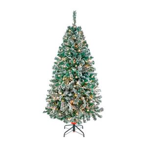 ÁRBOL DE NAVIDAD VERMONT CON LUCES NEVADO VERDE # 7