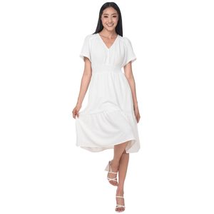 VESTIDO CASUAL MIDI MANGA CORTA