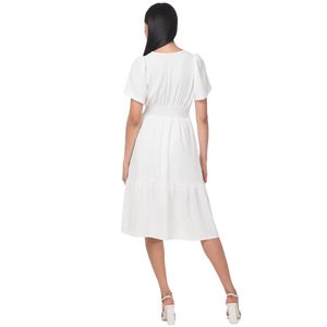 VESTIDO CASUAL MIDI MANGA CORTA
