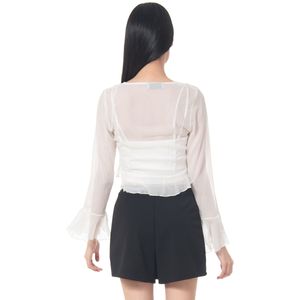 BLUSA CASUAL CROP MANGA LARGA