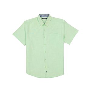 Camisa Manga Corta Button Down Lino Verde