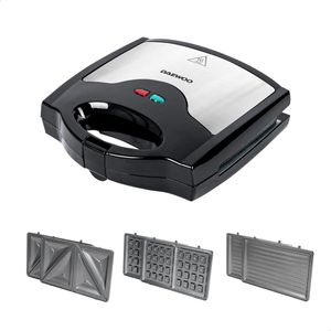 Sandwichera Daewoo DSM-9780 3 en 1 Placas Intercambiables Gris Inox