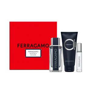 Set de Regalo Eau de Toliette Salvatore Ferragamo Ferragamo para Hombre 3 Pzas