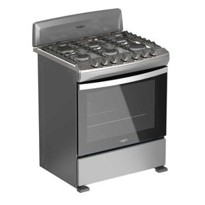 Estufa de Piso Whirlpool 6 Quemadores Eléctrico 76 cm Gris Inox