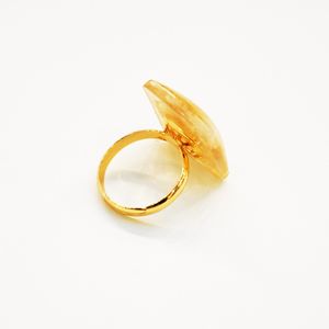 Anillo Lool Cuadrado Flor Blanca