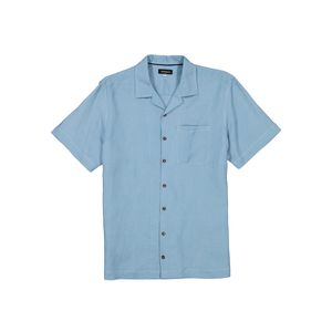 Camisa Casual Manga Corta Resort Lino Azul
