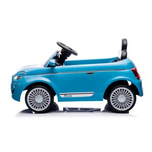 Montable Eléctrico Fiat 500 E 6V con Control Remoto Azul