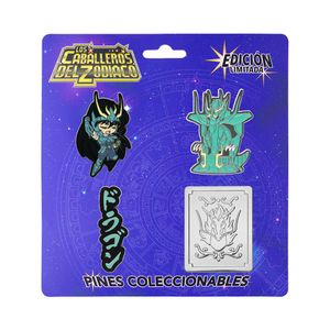 Set De 4 Pines Caballeros Del Zodiaco Dragón Geek Industry