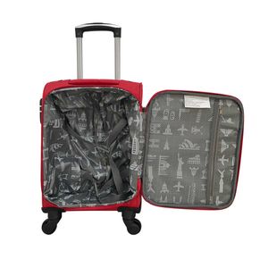 Maleta Vertical de Cabina 16" Peektour de Textil con 4 Ruedas Roja